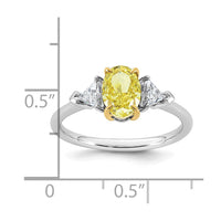 Emma Grace 14ktt 1 1/2ct LabGrown Dia Cert Vivid Yellow & VS+ F+ Comp Ring