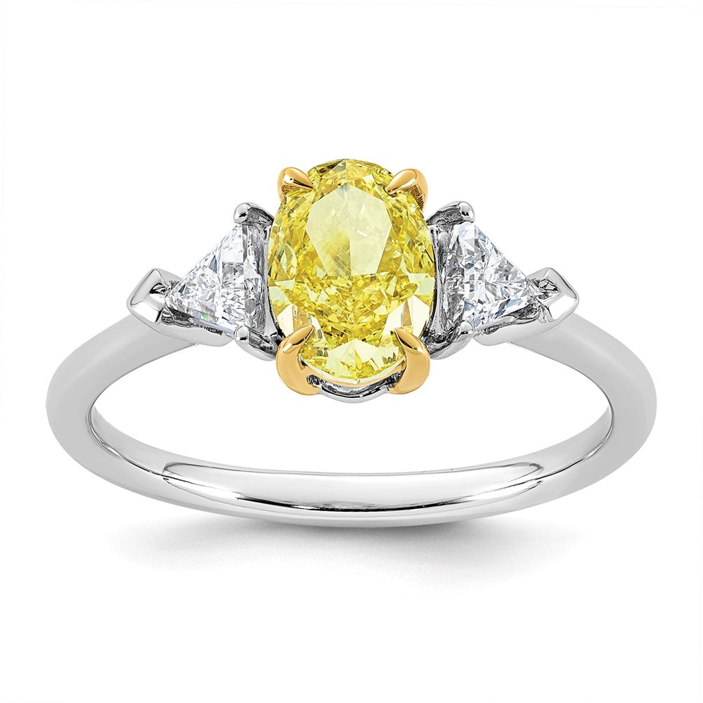 Emma Grace 14ktt 1 1/2ct LabGrown Dia Cert Vivid Yellow & VS+ F+ Comp Ring