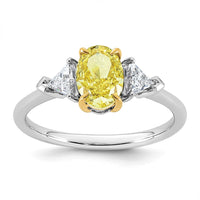 Emma Grace 14ktt 1 1/2ct LabGrown Dia Cert Vivid Yellow & VS+ F+ Comp Ring