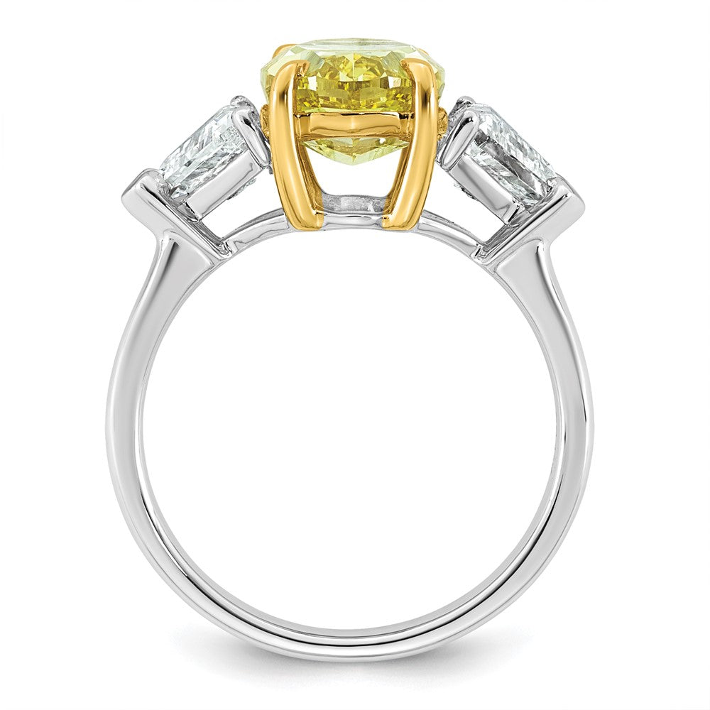 Emma Grace 14ktt 4 1/2ct LabGrown Dia Cert Vivid Yellow & VS+ F+ Comp Ring