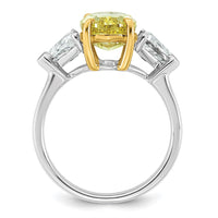 Emma Grace 14ktt 4 1/2ct LabGrown Dia Cert Vivid Yellow & VS+ F+ Comp Ring