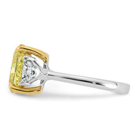 Emma Grace 14ktt 4 1/2ct LabGrown Dia Cert Vivid Yellow & VS+ F+ Comp Ring