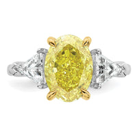 Emma Grace 14ktt 4 1/2ct LabGrown Dia Cert Vivid Yellow & VS+ F+ Comp Ring