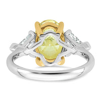 Emma Grace 14ktt 4 1/2ct LabGrown Dia Cert Vivid Yellow & VS+ F+ Comp Ring