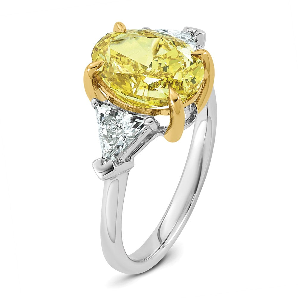 Emma Grace 14ktt 4 1/2ct LabGrown Dia Cert Vivid Yellow & VS+ F+ Comp Ring