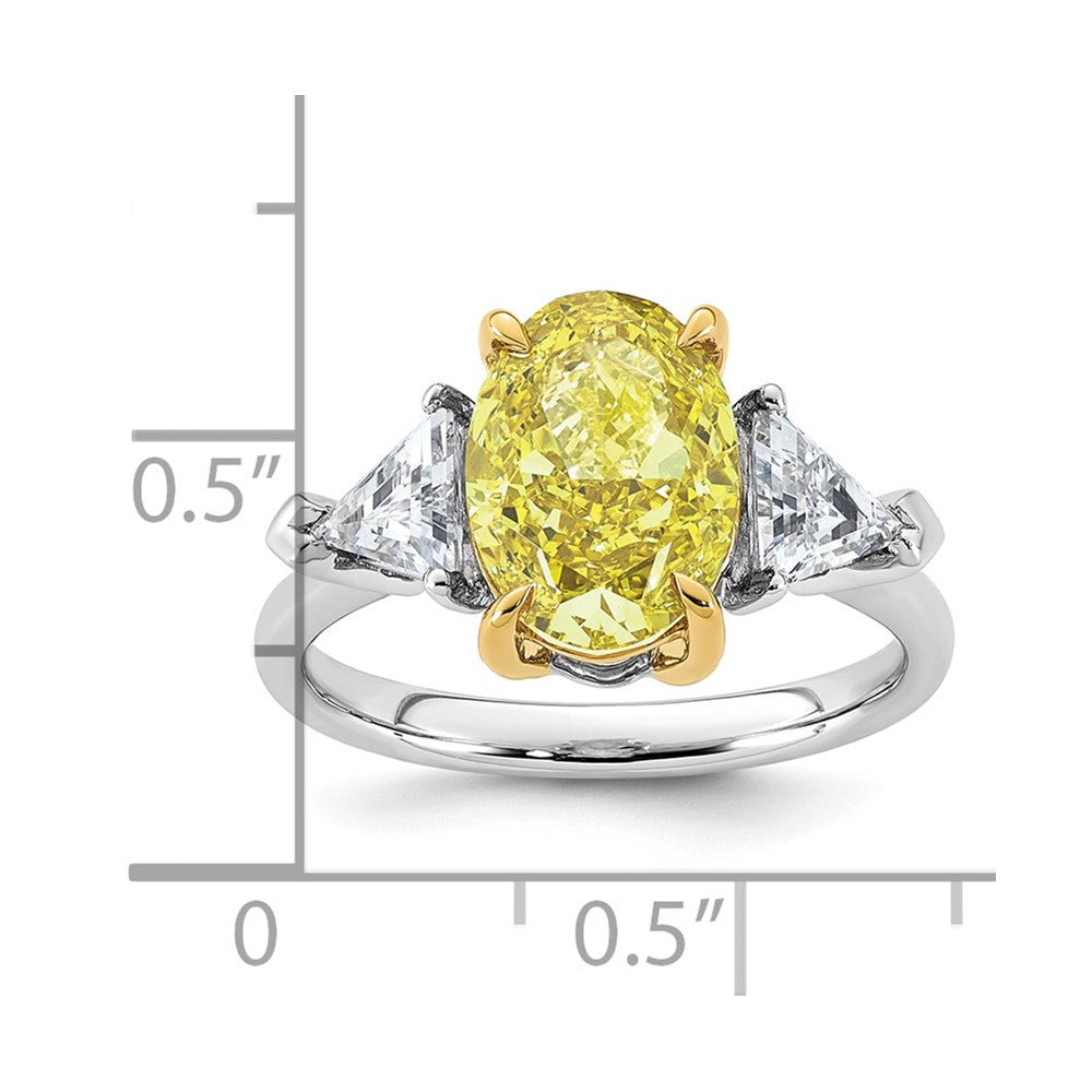 Emma Grace 14ktt 4 1/2ct LabGrown Dia Cert Vivid Yellow & VS+ F+ Comp Ring