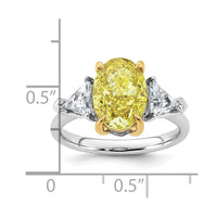 Emma Grace 14ktt 4 1/2ct LabGrown Dia Cert Vivid Yellow & VS+ F+ Comp Ring