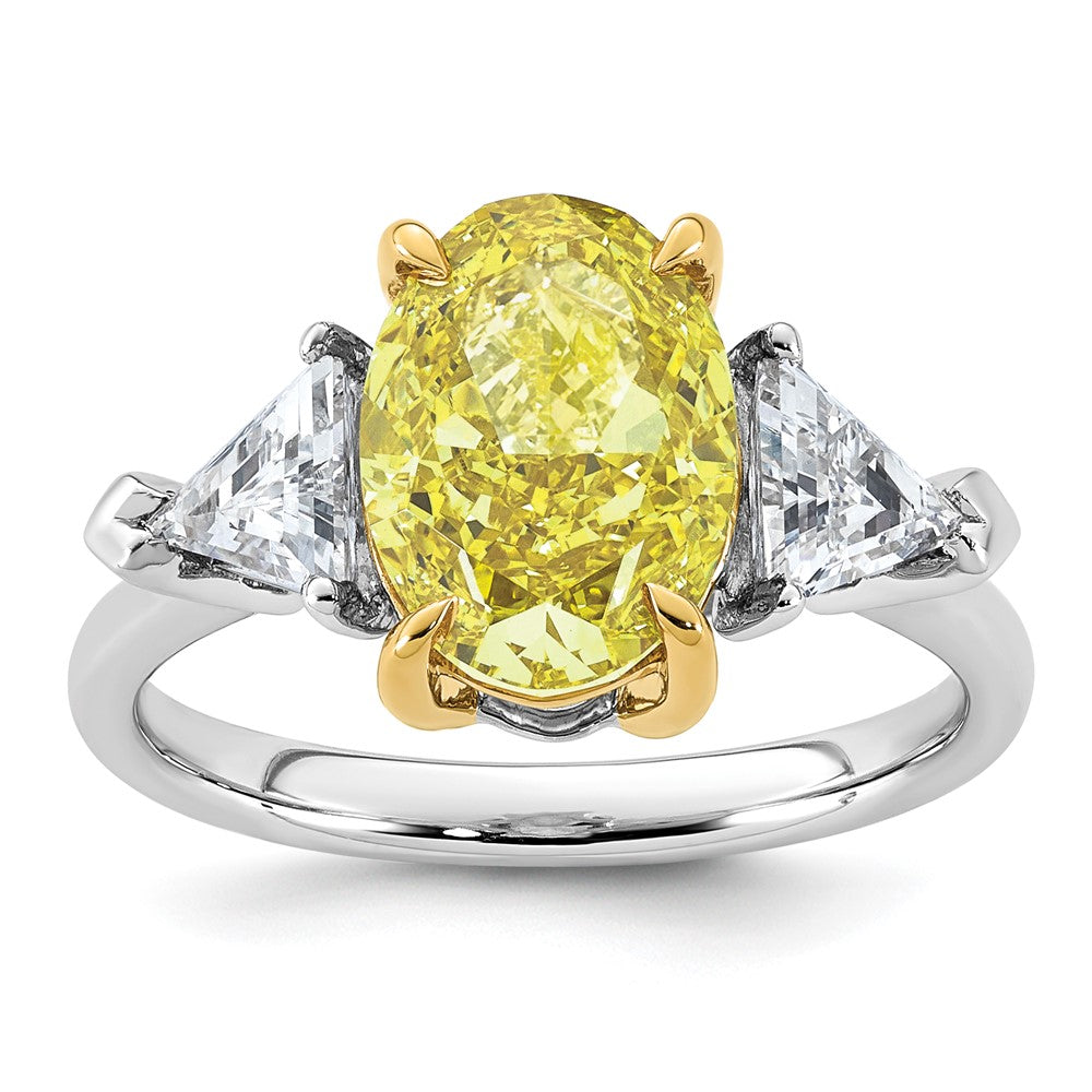 Emma Grace 14ktt 4 1/2ct LabGrown Dia Cert Vivid Yellow & VS+ F+ Comp Ring