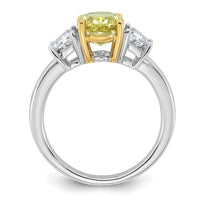 Emma Grace 14ktt 4 1/3ct LabGrown Dia Cert Vivid Yellow & VS+ F+ Comp Ring