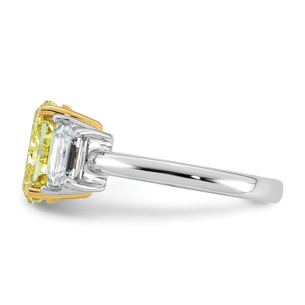 Emma Grace 14ktt 4 1/3ct LabGrown Dia Cert Vivid Yellow & VS+ F+ Comp Ring
