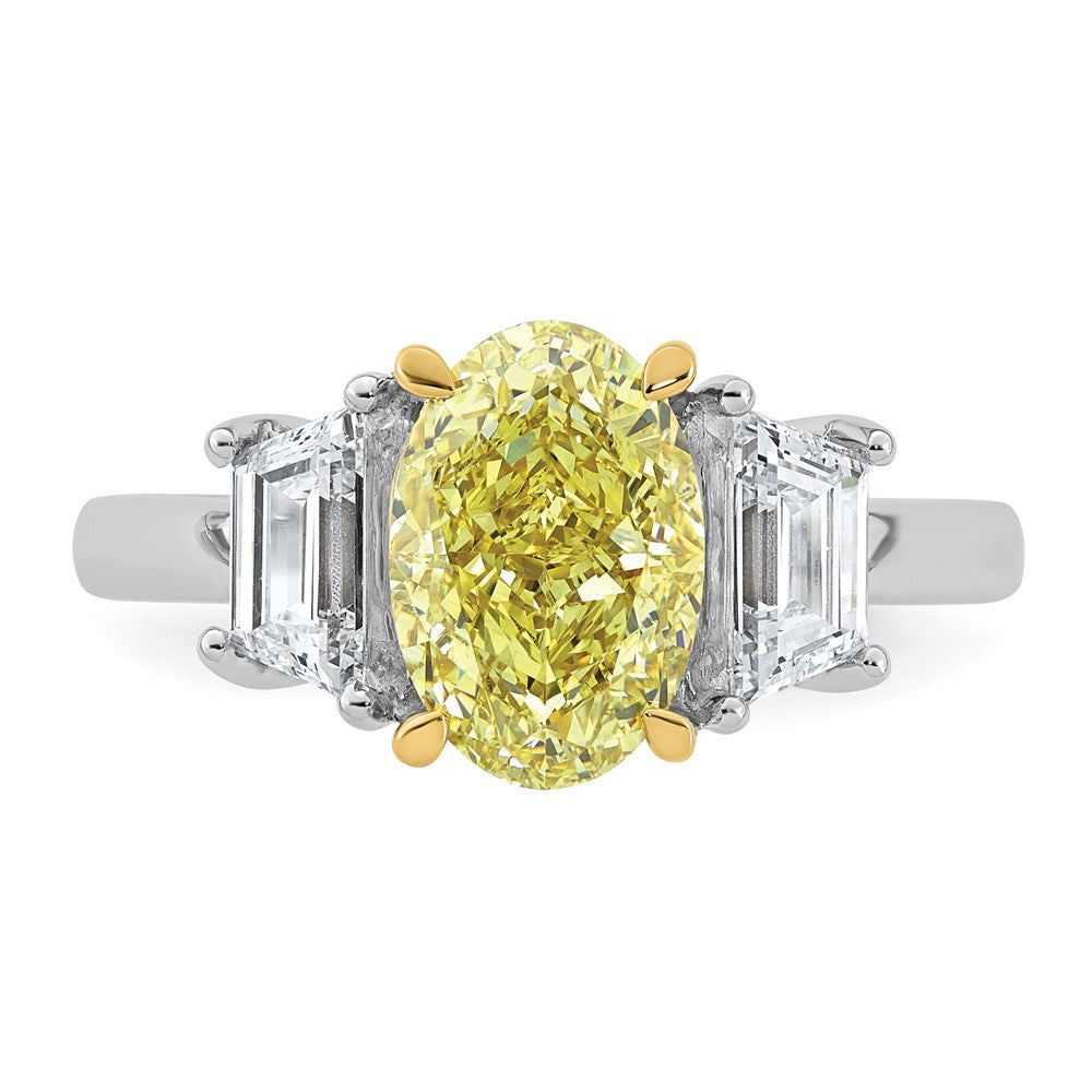 Emma Grace 14ktt 4 1/3ct LabGrown Dia Cert Vivid Yellow & VS+ F+ Comp Ring