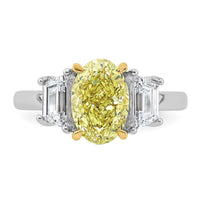 Emma Grace 14ktt 4 1/3ct LabGrown Dia Cert Vivid Yellow & VS+ F+ Comp Ring
