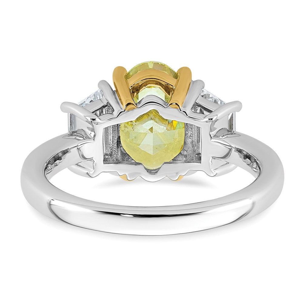 Emma Grace 14ktt 4 1/3ct LabGrown Dia Cert Vivid Yellow & VS+ F+ Comp Ring