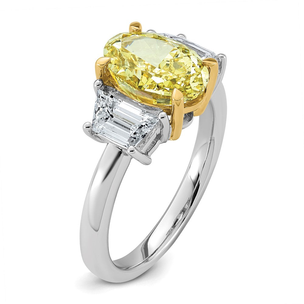 Emma Grace 14ktt 4 1/3ct LabGrown Dia Cert Vivid Yellow & VS+ F+ Comp Ring