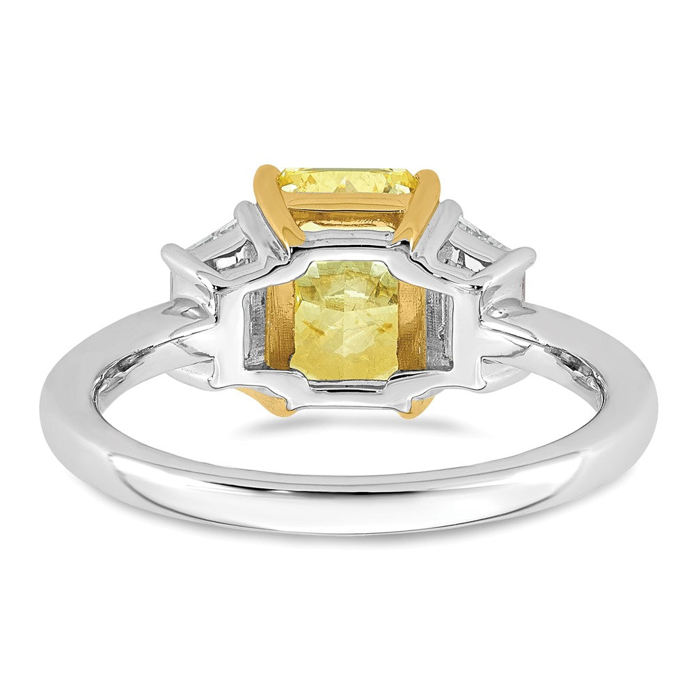 14ktt Lab Grown Dia. Radiant VS+ Cert. Vivid Yellow & Trapezoid VS+ F+ Ring