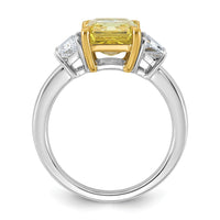 Emma Grace 14ktt 4 1/2ct Lab Grown Dia Cert Vivid Yellow & VS+ F+ Comp Ring