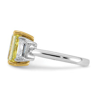 Emma Grace 14ktt 4 1/2ct Lab Grown Dia Cert Vivid Yellow & VS+ F+ Comp Ring