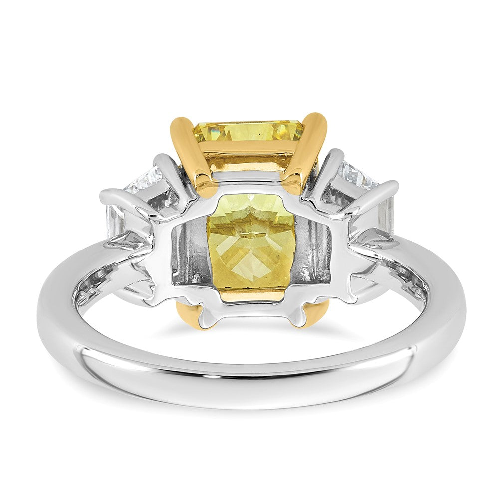 Emma Grace 14ktt 4 1/2ct Lab Grown Dia Cert Vivid Yellow & VS+ F+ Comp Ring