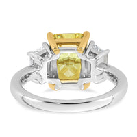 Emma Grace 14ktt 4 1/2ct Lab Grown Dia Cert Vivid Yellow & VS+ F+ Comp Ring