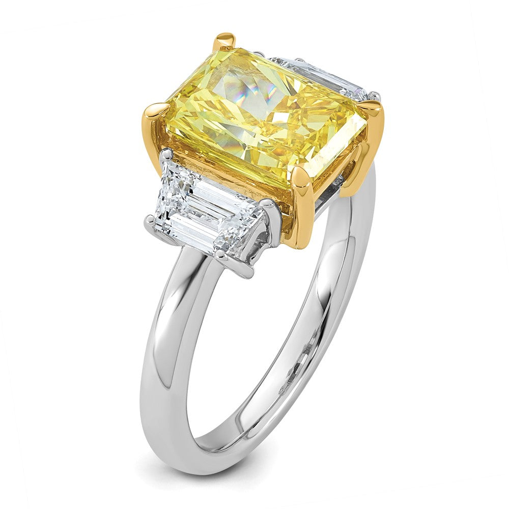 Emma Grace 14ktt 4 1/2ct Lab Grown Dia Cert Vivid Yellow & VS+ F+ Comp Ring