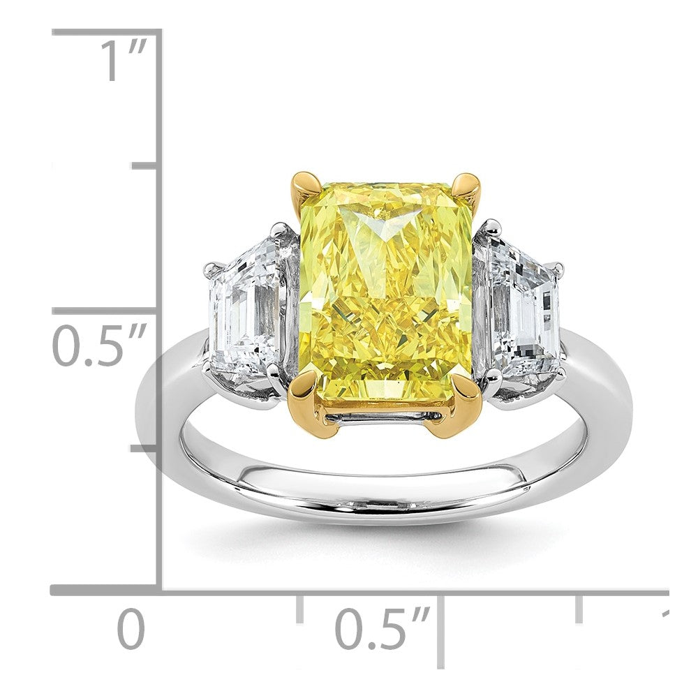 Emma Grace 14ktt 4 1/2ct Lab Grown Dia Cert Vivid Yellow & VS+ F+ Comp Ring