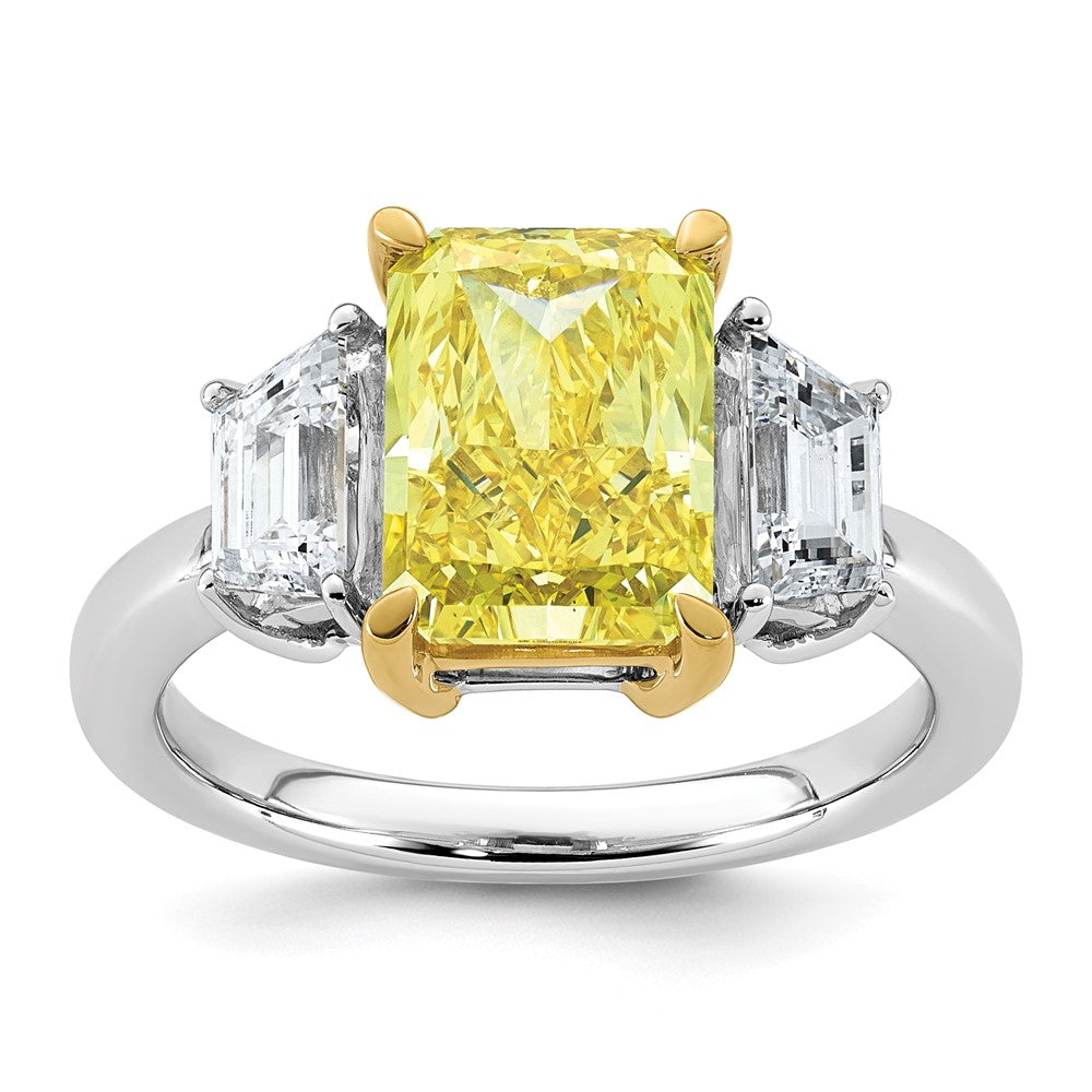 Emma Grace 14ktt 4 1/2ct Lab Grown Dia Cert Vivid Yellow & VS+ F+ Comp Ring