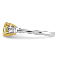 Emma Grace 14ktt 2ct LabGrown Dia Cert Vivid Yellow & VS+ F+ Comp Ring