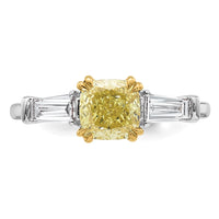 Emma Grace 14ktt 2ct LabGrown Dia Cert Vivid Yellow & VS+ F+ Comp Ring