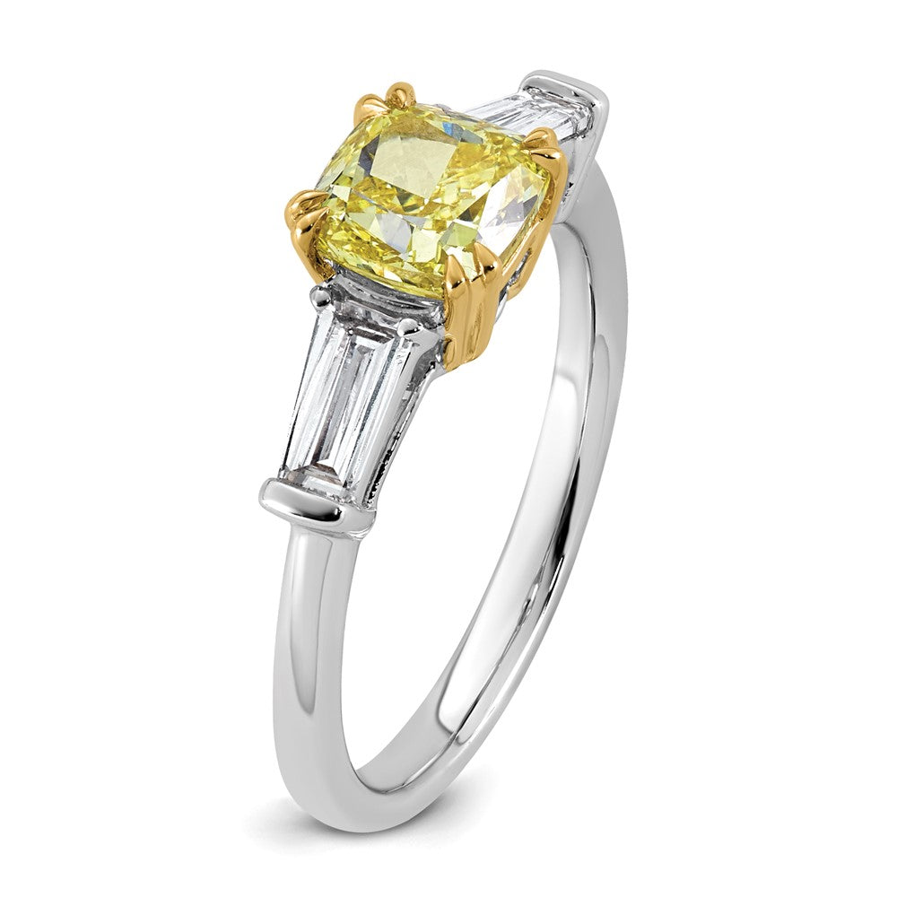 Emma Grace 14ktt 2ct LabGrown Dia Cert Vivid Yellow & VS+ F+ Comp Ring