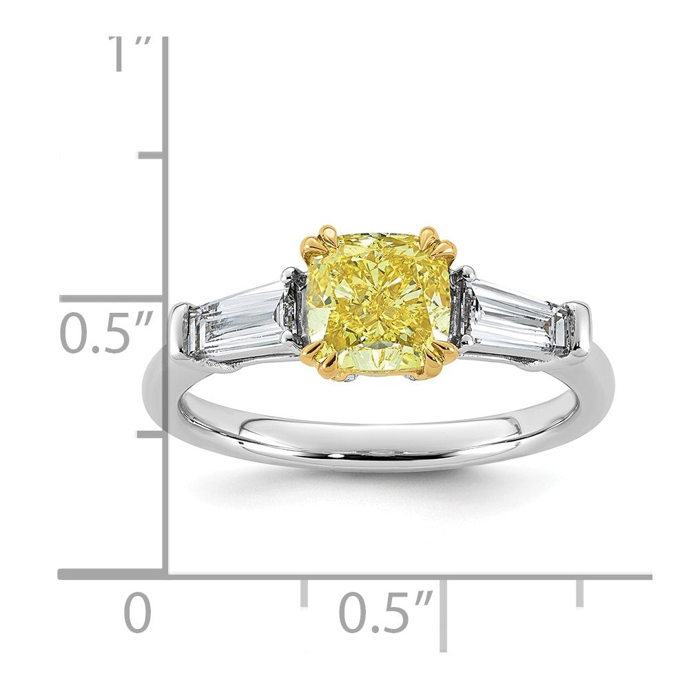 Emma Grace 14ktt 2ct LabGrown Dia Cert Vivid Yellow & VS+ F+ Comp Ring