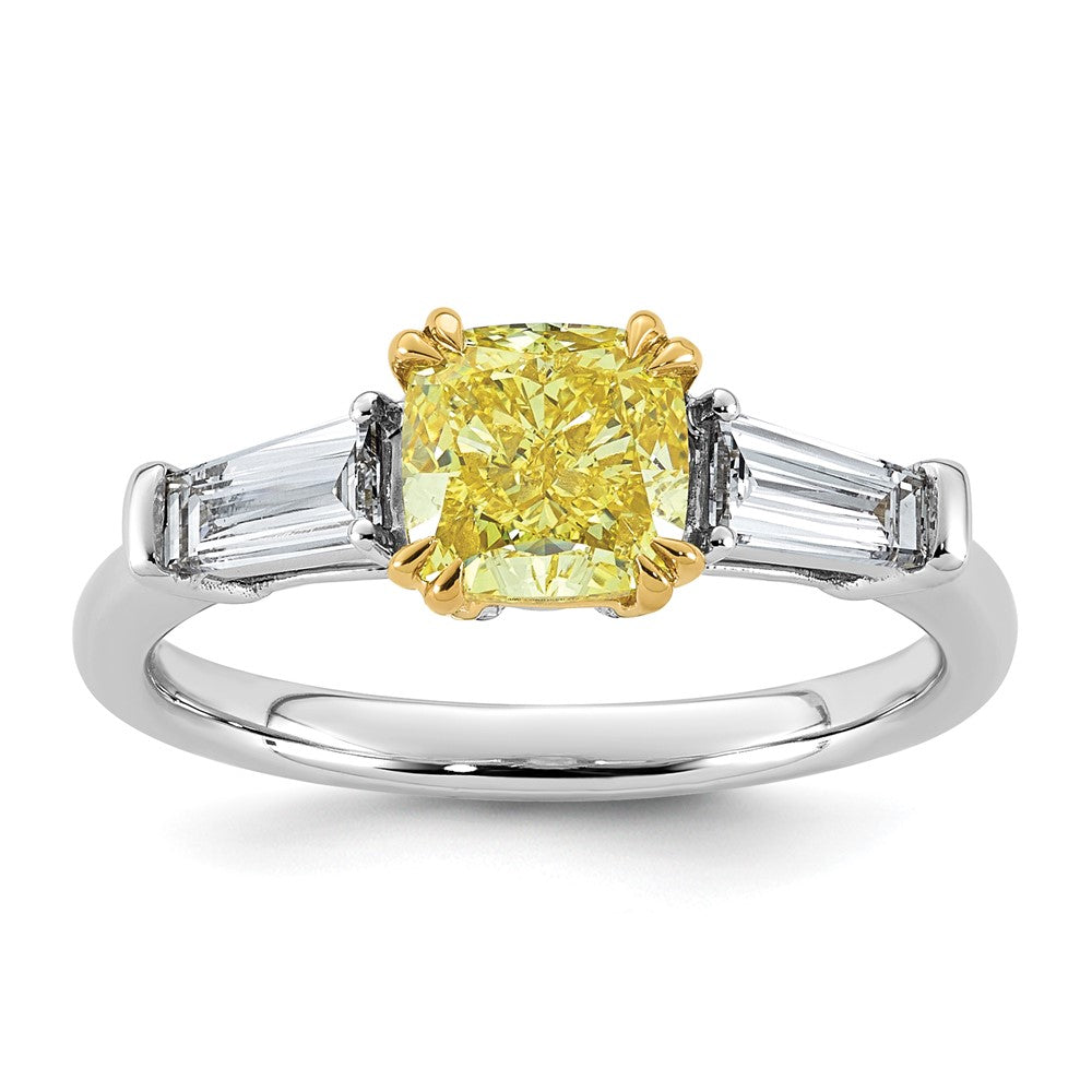 Emma Grace 14ktt 2ct LabGrown Dia Cert Vivid Yellow & VS+ F+ Comp Ring