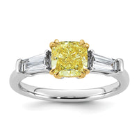 Emma Grace 14ktt 2ct LabGrown Dia Cert Vivid Yellow & VS+ F+ Comp Ring