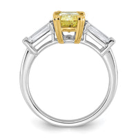 Emma Grace 14ktt 2 3/4ct Lab Grown Dia Cert Vivid Yellow & VS+ F+ Comp Ring