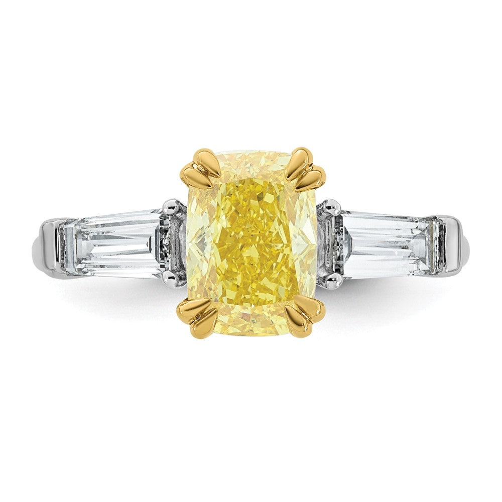 Emma Grace 14ktt 2 3/4ct Lab Grown Dia Cert Vivid Yellow & VS+ F+ Comp Ring