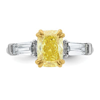 Emma Grace 14ktt 2 3/4ct Lab Grown Dia Cert Vivid Yellow & VS+ F+ Comp Ring