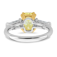 Emma Grace 14ktt 2 3/4ct Lab Grown Dia Cert Vivid Yellow & VS+ F+ Comp Ring