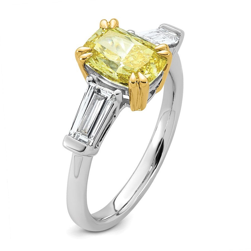 Emma Grace 14ktt 2 3/4ct Lab Grown Dia Cert Vivid Yellow & VS+ F+ Comp Ring