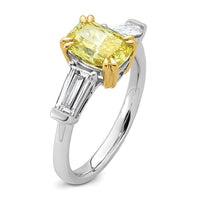 Emma Grace 14ktt 2 3/4ct Lab Grown Dia Cert Vivid Yellow & VS+ F+ Comp Ring