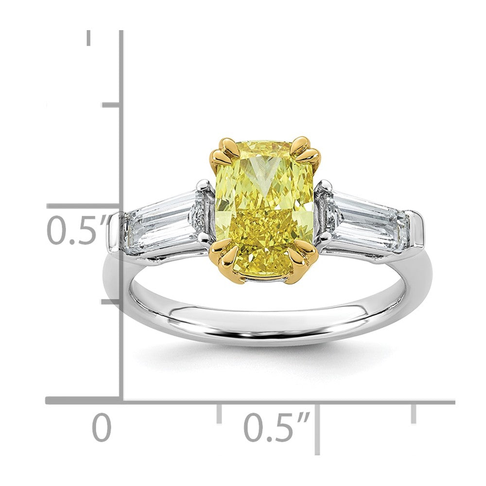 Emma Grace 14ktt 2 3/4ct Lab Grown Dia Cert Vivid Yellow & VS+ F+ Comp Ring