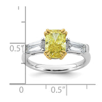 Emma Grace 14ktt 2 3/4ct Lab Grown Dia Cert Vivid Yellow & VS+ F+ Comp Ring