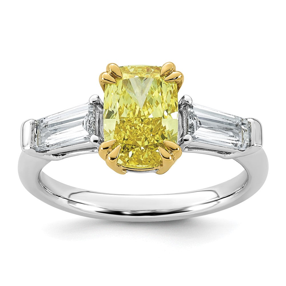 Emma Grace 14ktt 2 3/4ct Lab Grown Dia Cert Vivid Yellow & VS+ F+ Comp Ring