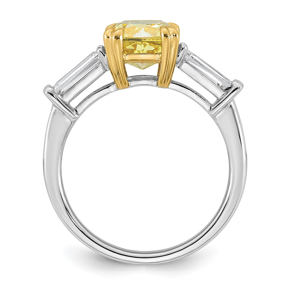 Emma Grace 14ktt 3ct LabGrown Dia Cert Vivid Yellow & VS+ F+ Comp Ring