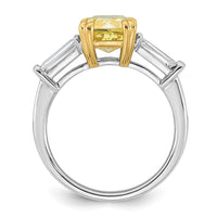 Emma Grace 14ktt 3ct LabGrown Dia Cert Vivid Yellow & VS+ F+ Comp Ring