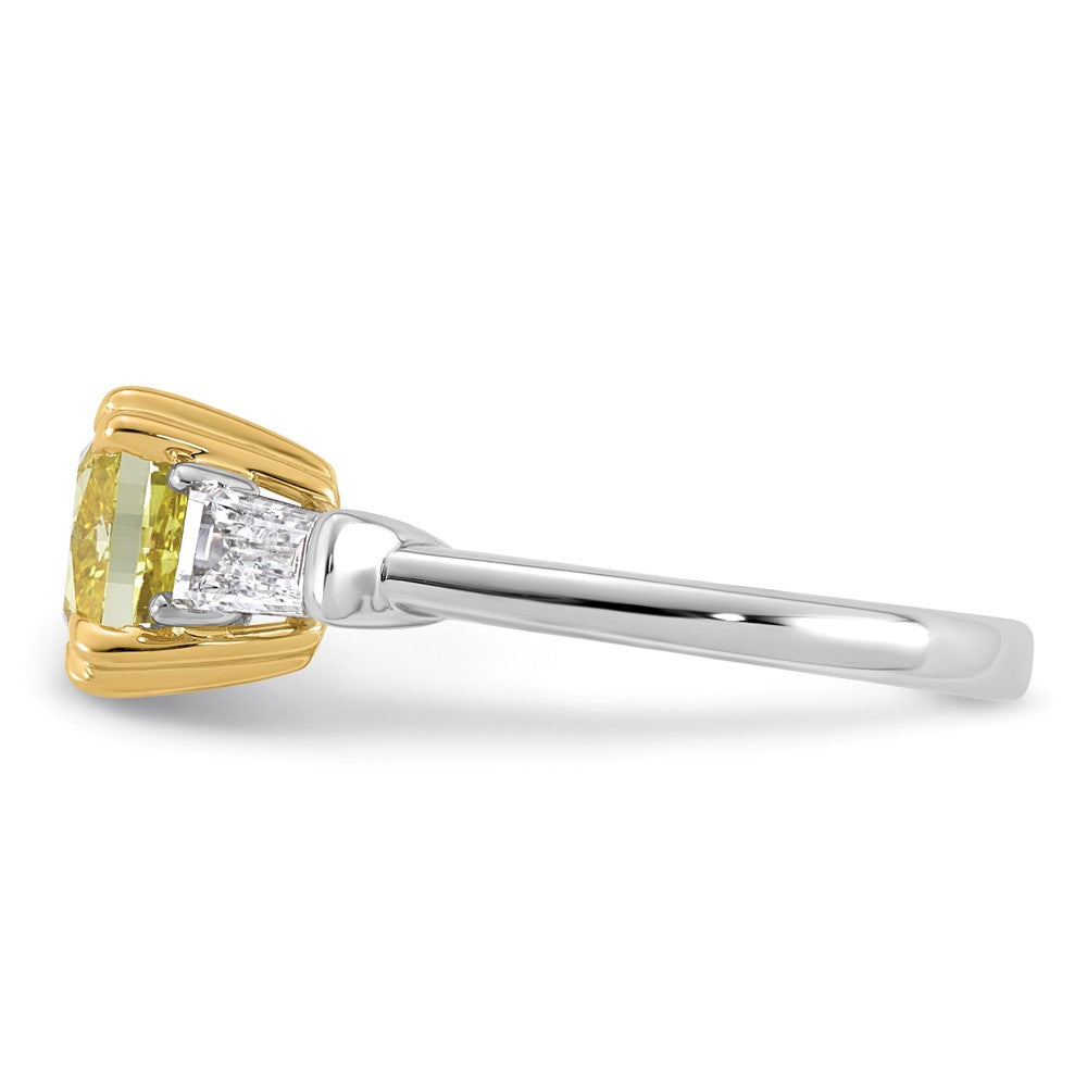Emma Grace 14ktt 3ct LabGrown Dia Cert Vivid Yellow & VS+ F+ Comp Ring