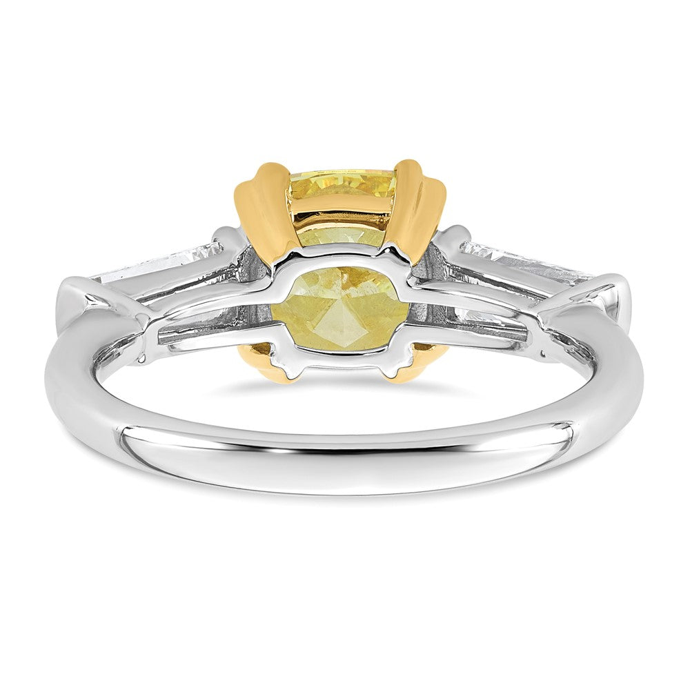 Emma Grace 14ktt 3ct LabGrown Dia Cert Vivid Yellow & VS+ F+ Comp Ring