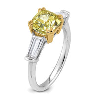 Emma Grace 14ktt 3ct LabGrown Dia Cert Vivid Yellow & VS+ F+ Comp Ring