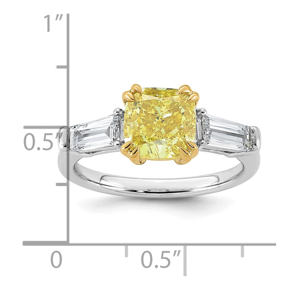 Emma Grace 14ktt 3ct LabGrown Dia Cert Vivid Yellow & VS+ F+ Comp Ring