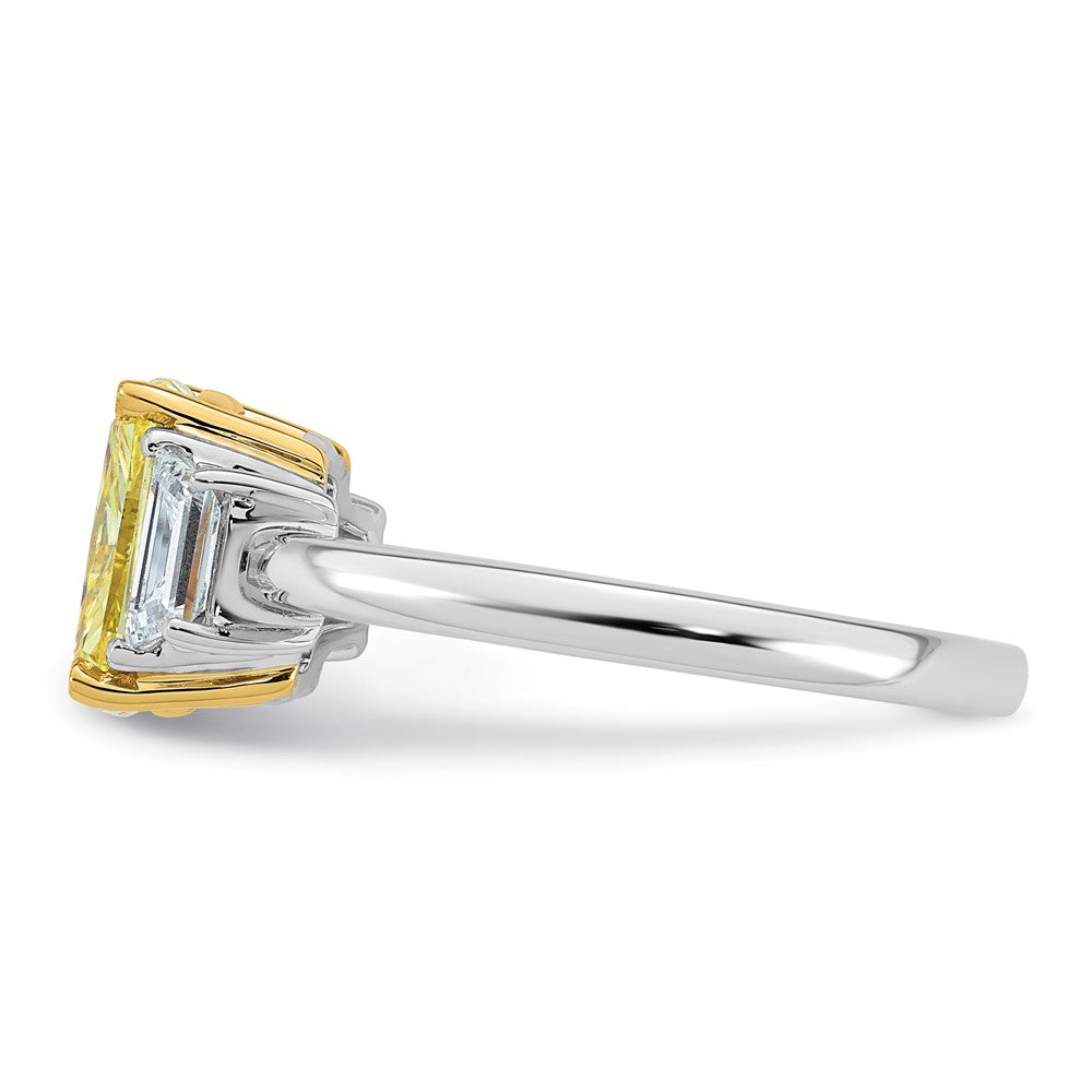 Emma Grace 14ktt 2 1/2ct Lab Grown Dia Cert Vivid Yellow & VS+ F+ Comp Ring