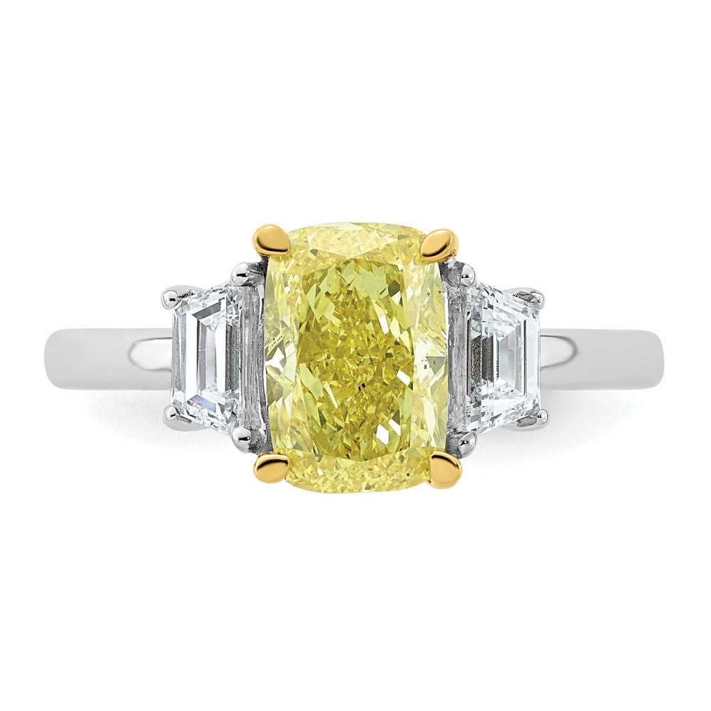 Emma Grace 14ktt 2 1/2ct Lab Grown Dia Cert Vivid Yellow & VS+ F+ Comp Ring