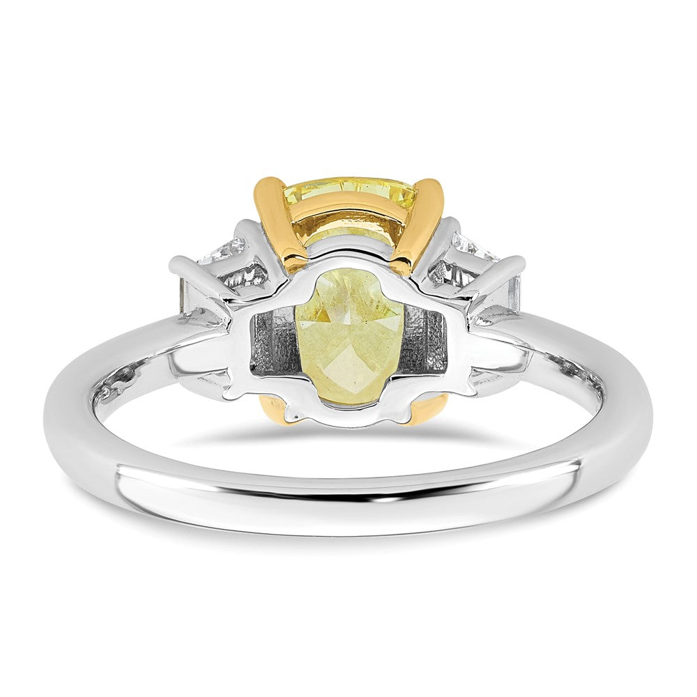 Emma Grace 14ktt 2 1/2ct Lab Grown Dia Cert Vivid Yellow & VS+ F+ Comp Ring